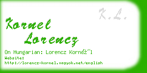 kornel lorencz business card